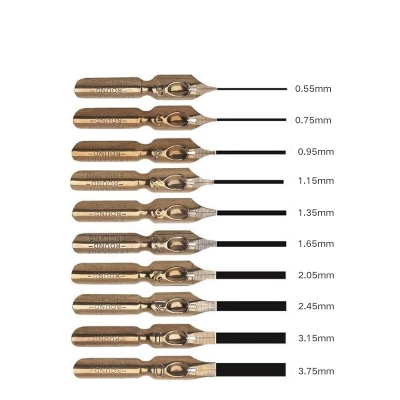 Leonardt Manuscript Dip Pen Nibs (Pack of 10 Sizes)