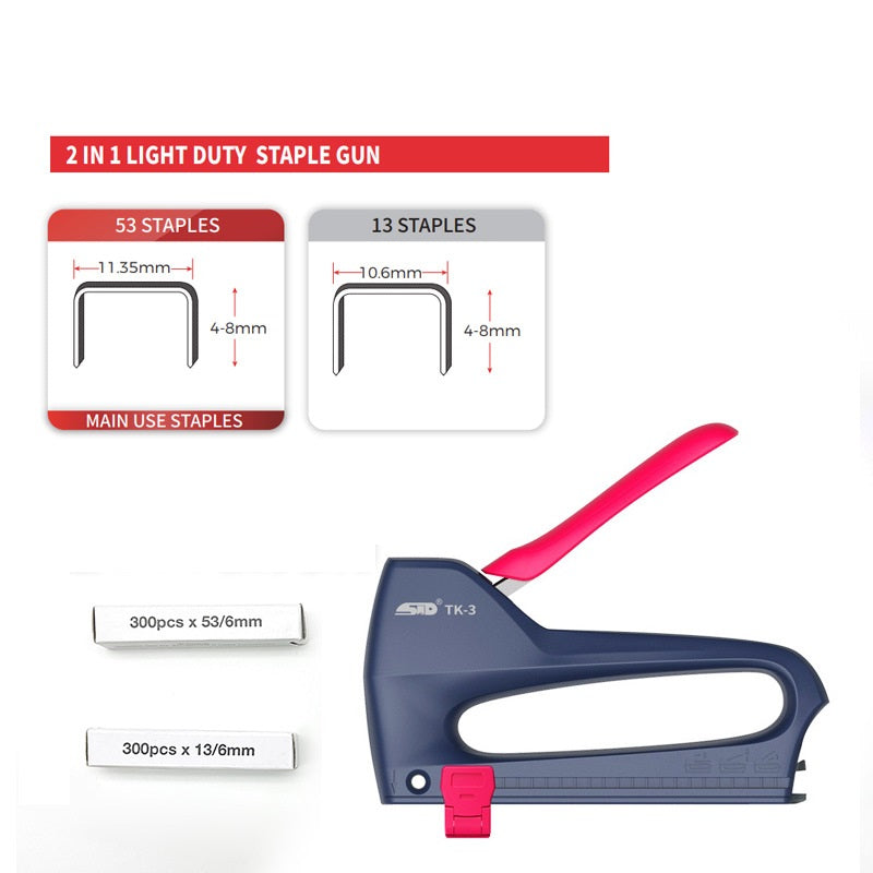 2IN1 Light Duty Staple Gun with 600pcs for Crafts Fabric