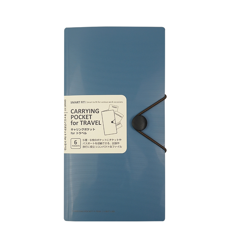 Lihit Lab Japan Carrying Pocket Travel Passport Holder Matte Blue