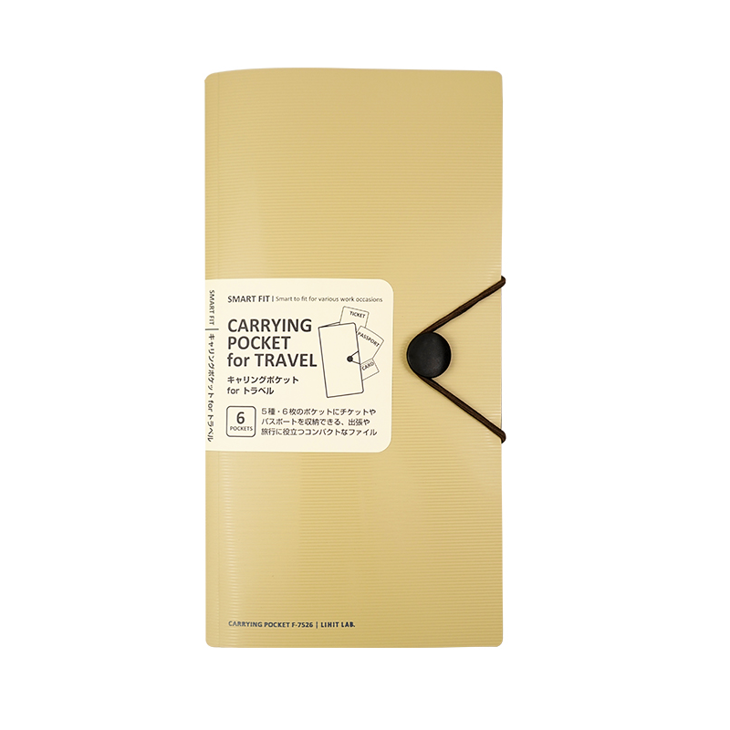 Lihit Lab Japan Carrying Pocket Travel Passport Holder Matte Yellow