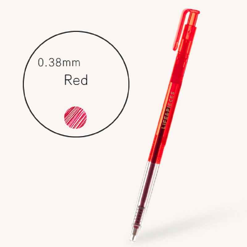 Livework Clear Life & Pieces 0.38mm Slim Color Gel Pen 3 Pack Red