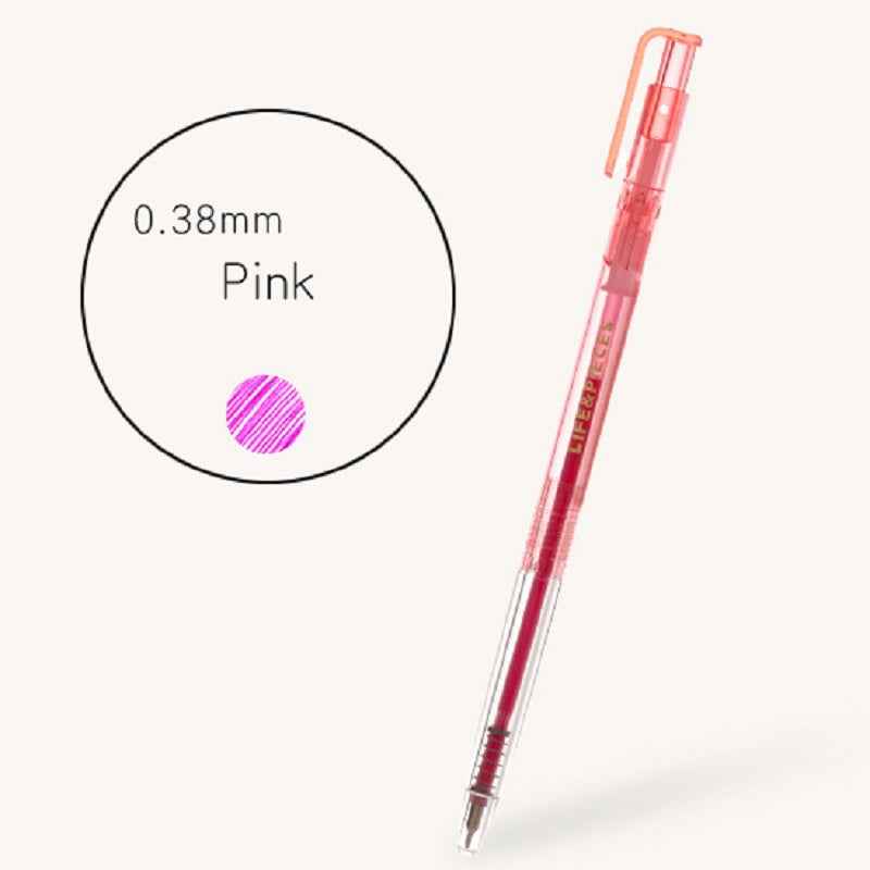 Livework Clear Life & Pieces 0.38mm Slim Color Gel Pen 3 Pack Pink