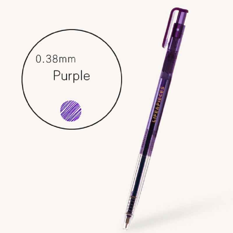 Livework Clear Life & Pieces 0.38mm Slim Color Gel Pen 3 Pack Purple