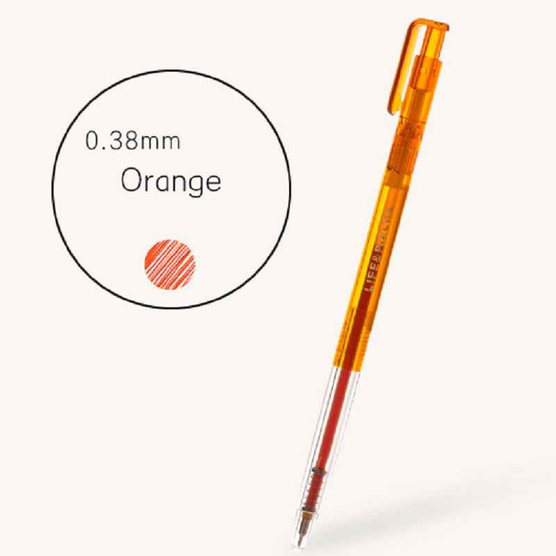 Livework Clear Life & Pieces 0.38mm Slim Color Gel Pen 3 Pack Orange