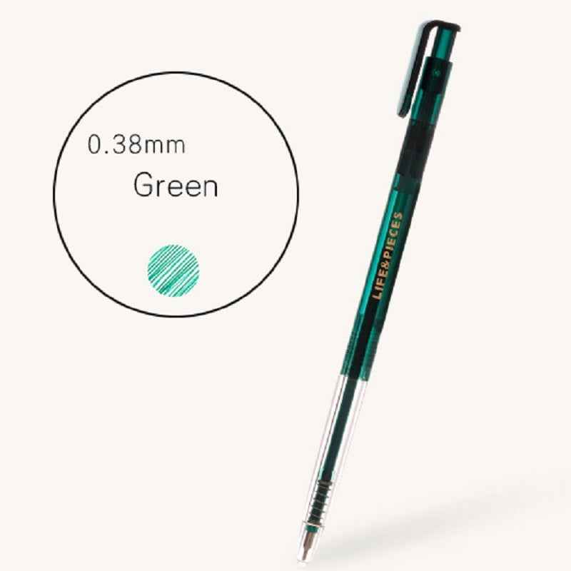 Livework Clear Life & Pieces 0.38mm Slim Color Gel Pen 3 Pack Green