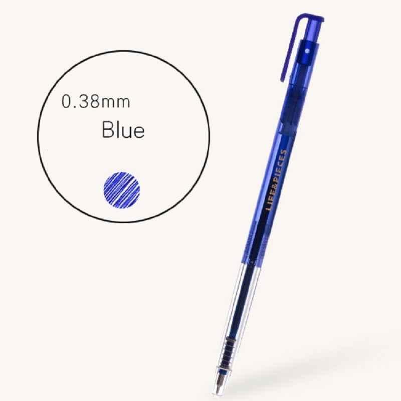Livework Clear Life & Pieces 0.38mm Slim Color Gel Pen 3 Pack Blue