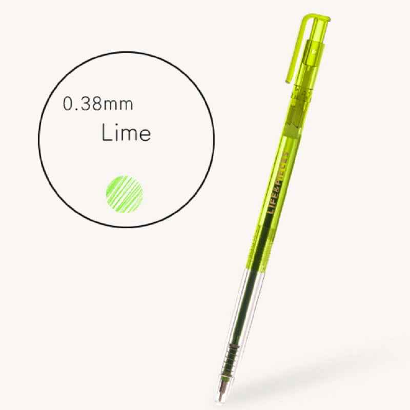 Livework Clear Life & Pieces 0.38mm Slim Color Gel Pen 3 Pack Lime