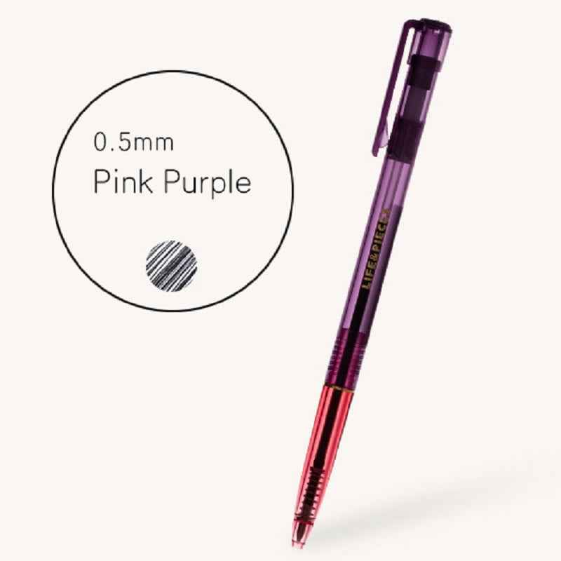 Livework Colorful Life & Pieces 0.5mm Slim Color Gel Pen 2 Pack Pink Purple