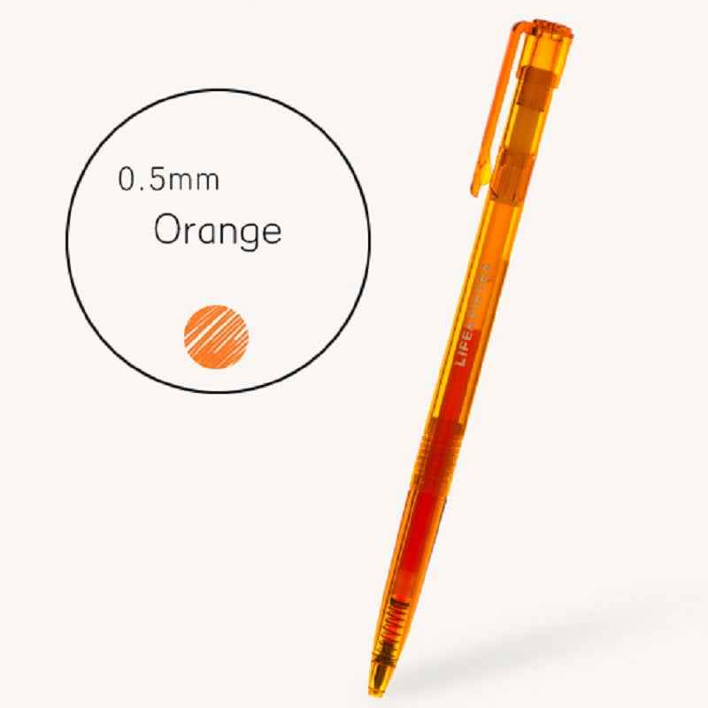 Livework Colorful Life & Pieces 0.5mm Slim Color Gel Pen 2 Pack Orange
