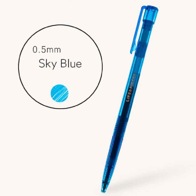 Livework Colorful Life & Pieces 0.5mm Slim Color Gel Pen 2 Pack Sky Blue