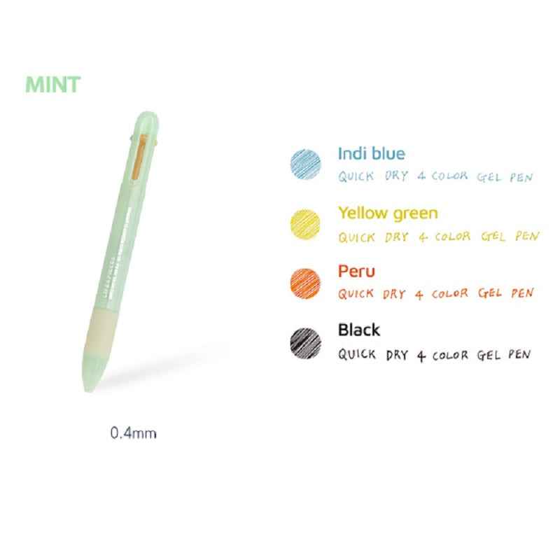 Livework Life&Pieces 4 Color Gel Pen 0.4mm Mint