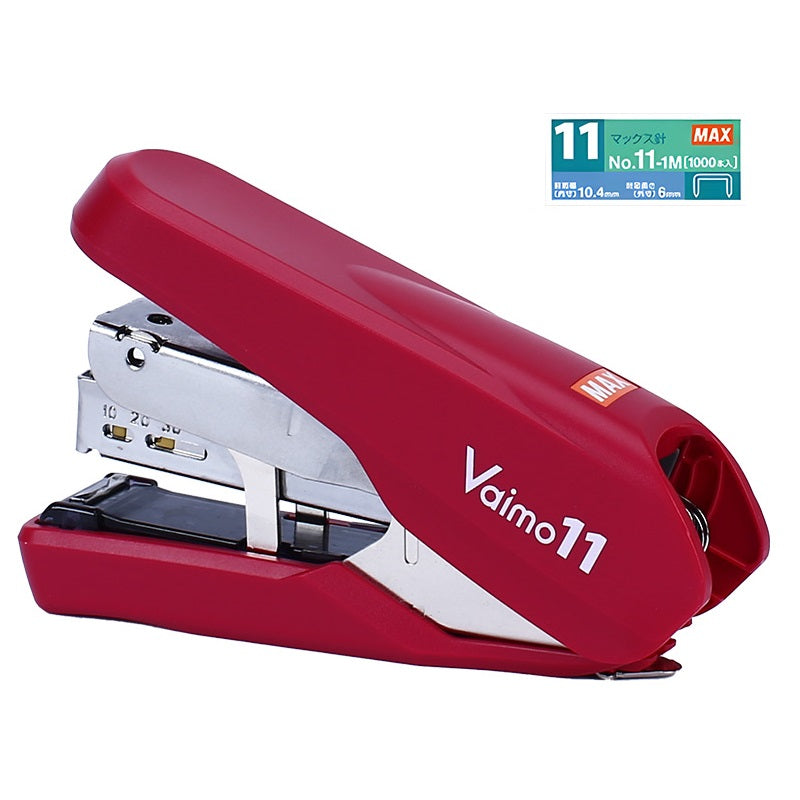 MAX Vaimo 11 Flarme Stapler HD-11FNL with 1000 Staples Red