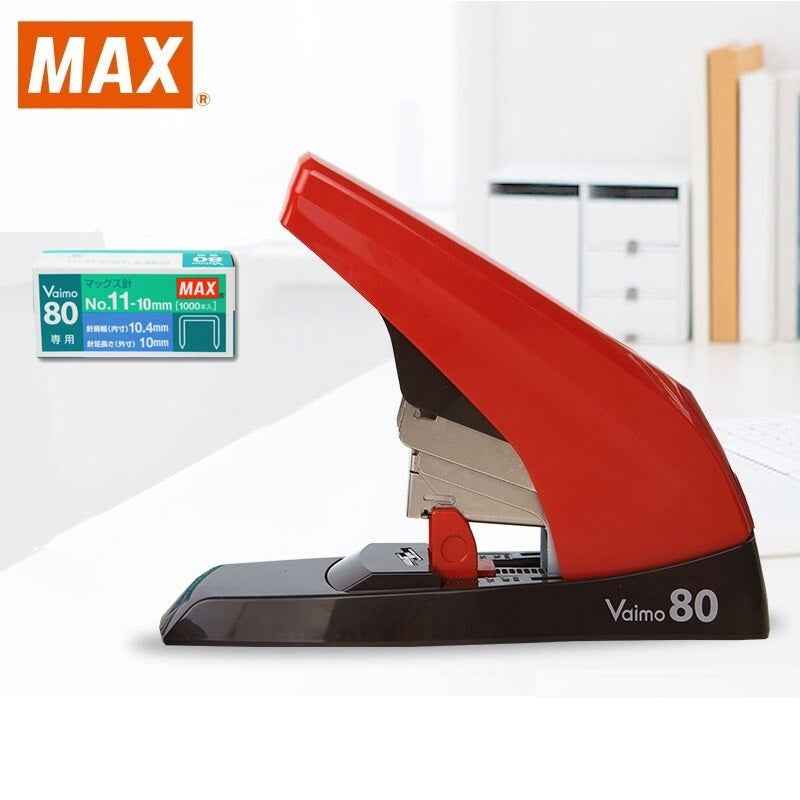MAX Vaimo 80 Stapler HD-11UFL with 1000pcs Staples for Office Red