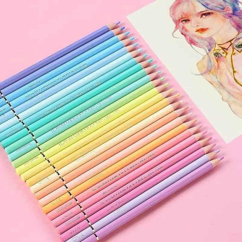 BRUTFUNER 24 Pastel Macaron Color Pencils Set