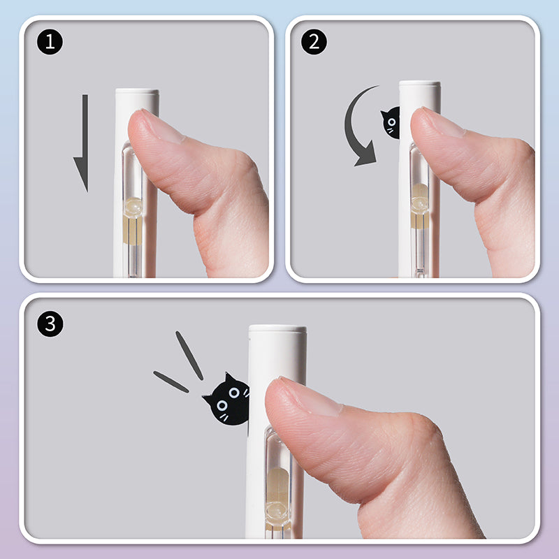 MENIU Hide and Seek Cat Gel Pens 0.5mm,2-Pack with 4 Black Ink Refills