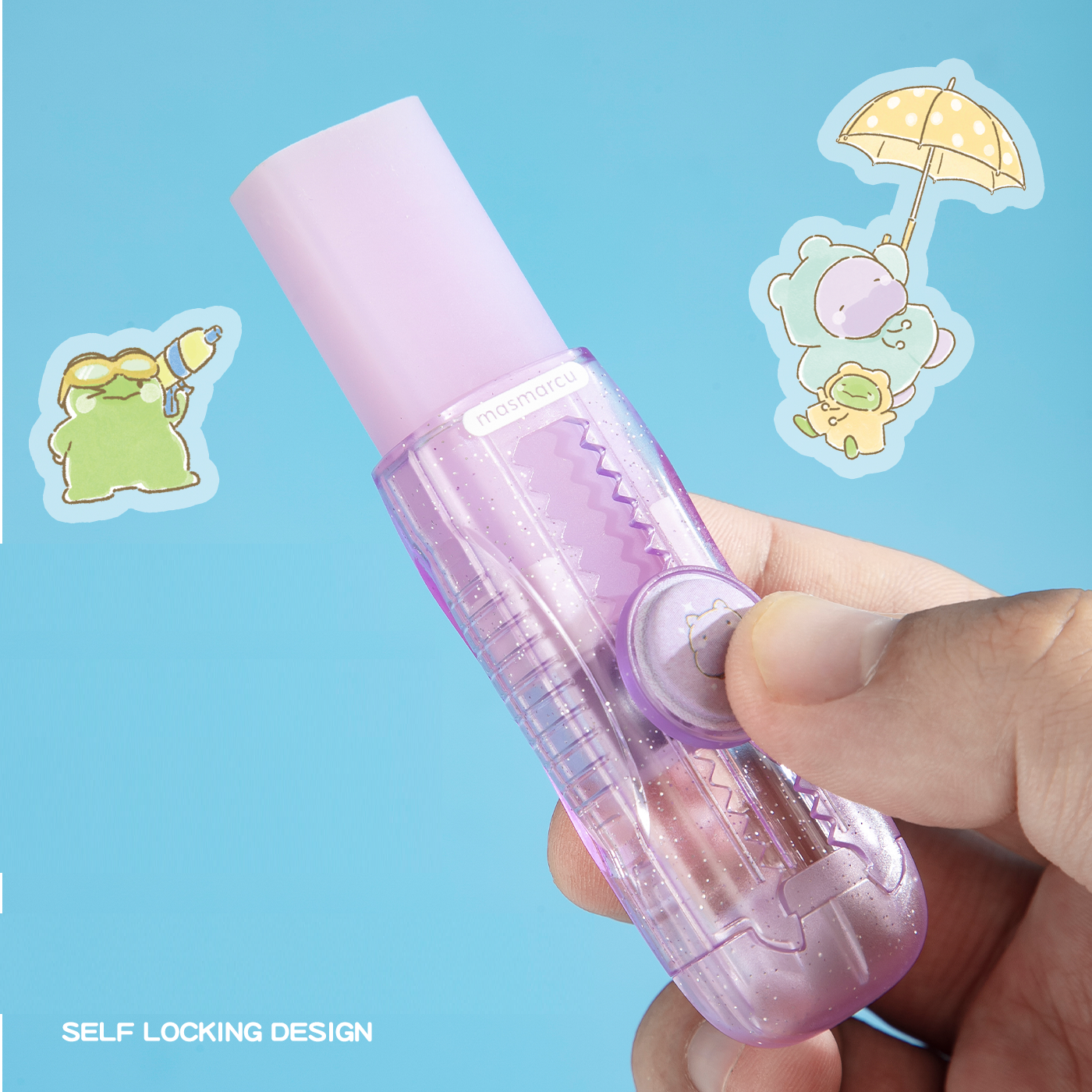 M&G Masmarcu Push Eraser Transparent Case 3‑Piece Set