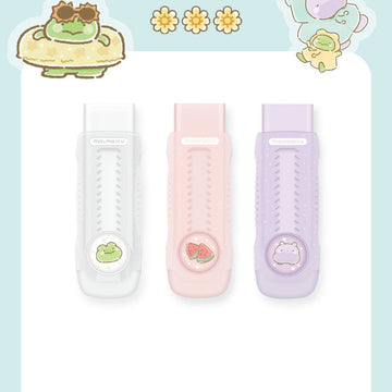 M&G Masmarcu Push Eraser Transparent Case 3‑Piece Set
