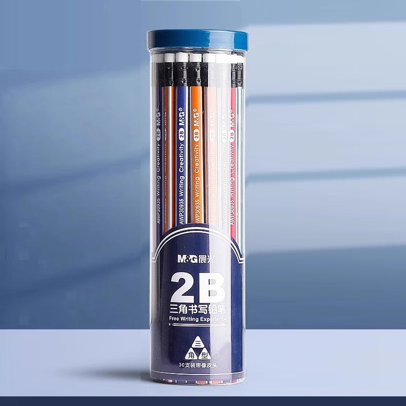 M&G Student Wood Pencil Set - HB/2B with Eraser 30-Pack 2B