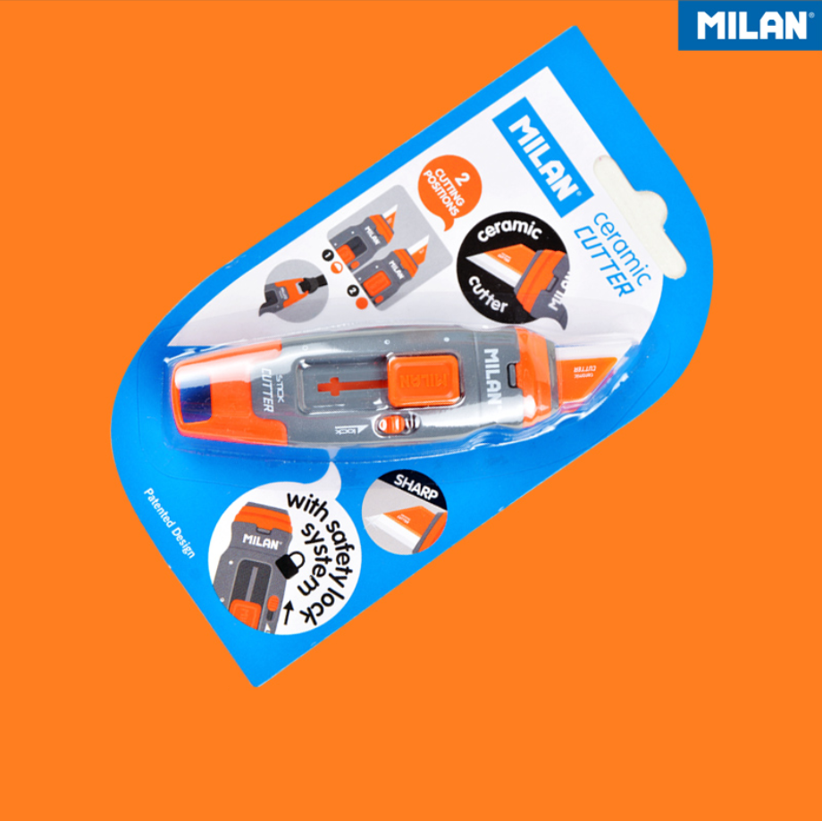 MILAN STICK Ceramic Blade Cutter Grey Orange