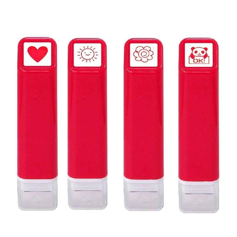 KODOMO NO KAO Japanese Cute MINI Self Inking Stamps 4 Pack A