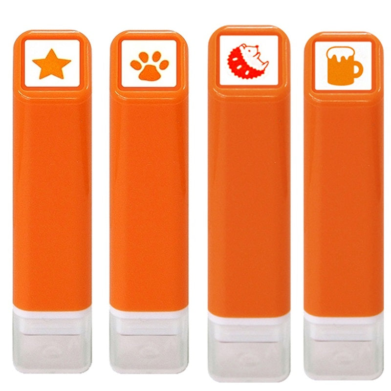KODOMO NO KAO Japanese Cute MINI Self Inking Stamps 4 Pack D