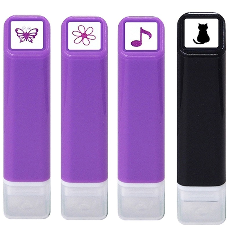 KODOMO NO KAO Japanese Cute MINI Self Inking Stamps 4 Pack G