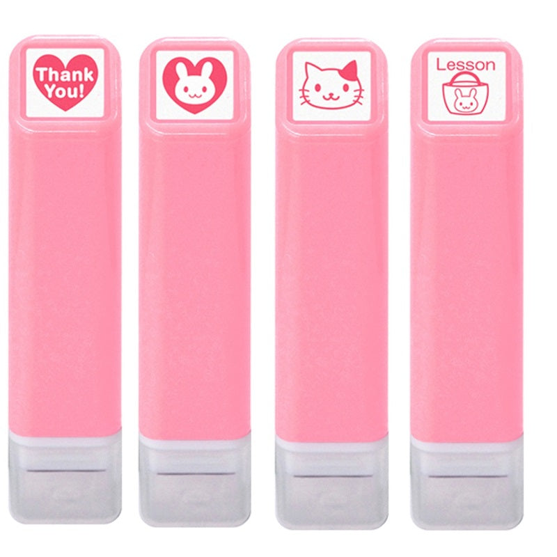 KODOMO NO KAO Japanese Cute MINI Self Inking Stamps 4 Pack H