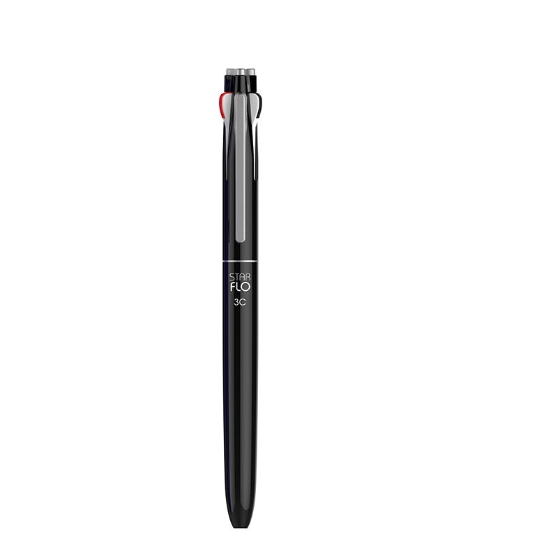 MORRIS STARFLO 3-Color Hybrid Ballpoint Pen (Black/Blue/Red) – 0.7mm Jet Black
