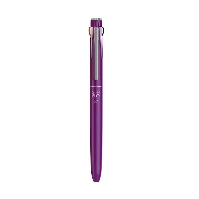 MORRIS STARFLO 3-Color Hybrid Ballpoint Pen (Black/Blue/Red) – 0.7mm Dark Voilet
