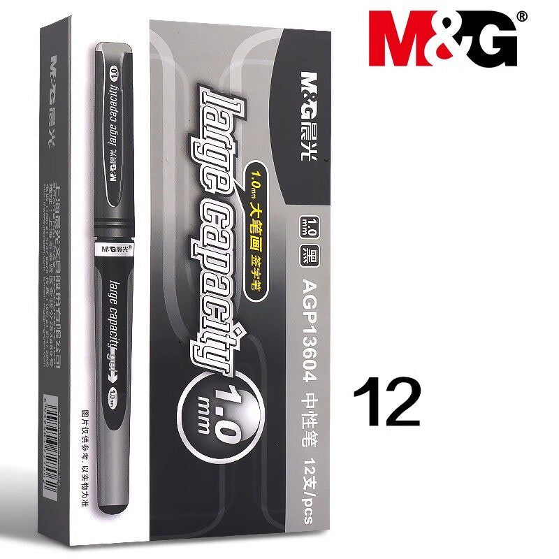 M&G Large Capacity Gel Pens - 1.0mm Bullet Tip -12 Pack