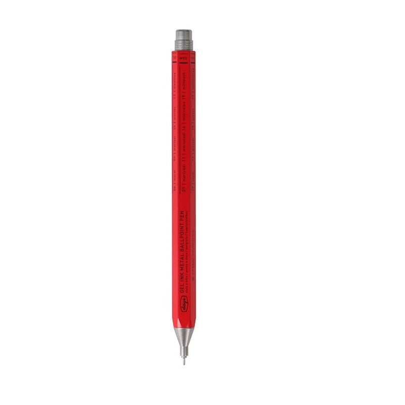 Mark's Style Days Gel Ink Metal Ballpoint Pen,0.5mm Red