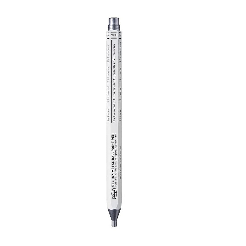 Mark's Style Days Gel Ink Metal Ballpoint Pen,0.5mm White