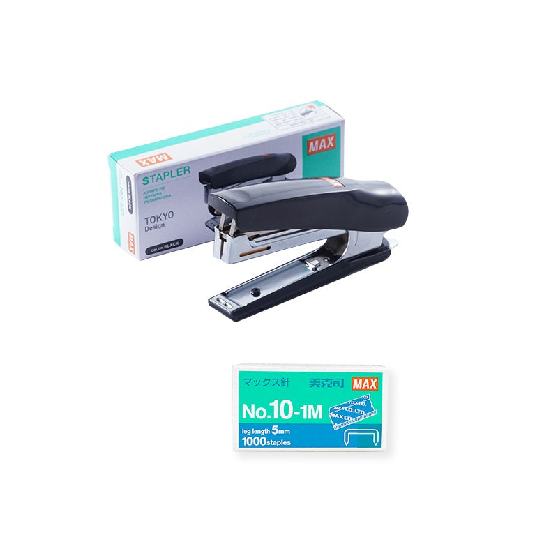 Max Classic Stapler HD-10D with 1000pcs Staples Black