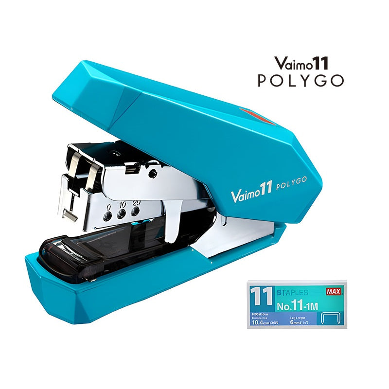 Max Vaimo 11 POLYGO Stapler with 1000 Staples Blue