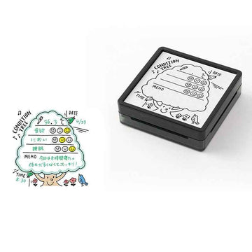 Midori Paintable Stamp Oil Based Ink Rubber Stamp Square 50x50mm Condition Tree