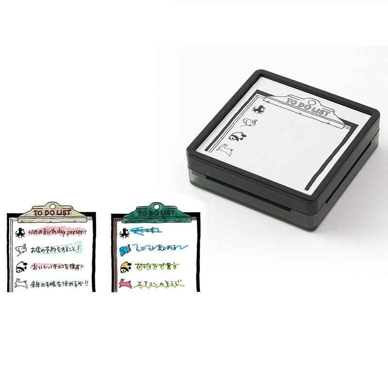 Midori Paintable Stamp Oil Based Ink Rubber Stamp Square 50x50mm To Do List