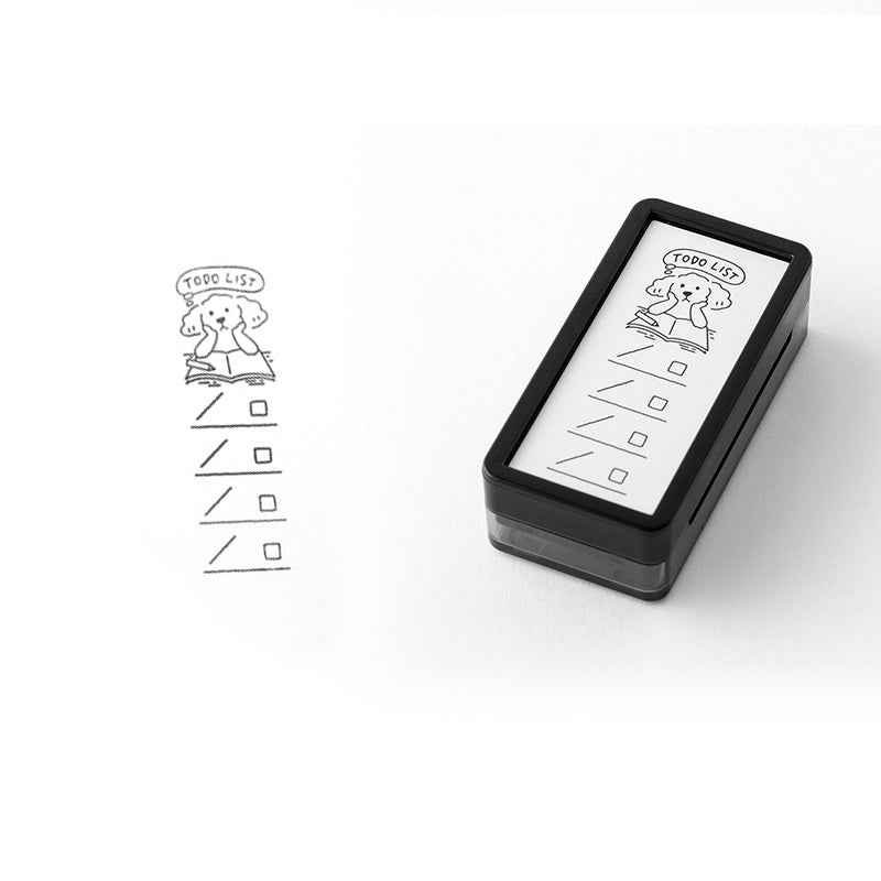 Midori Paintable Stamp Oil Based Self-Inking Rubber Stamp Rectangle To Do List