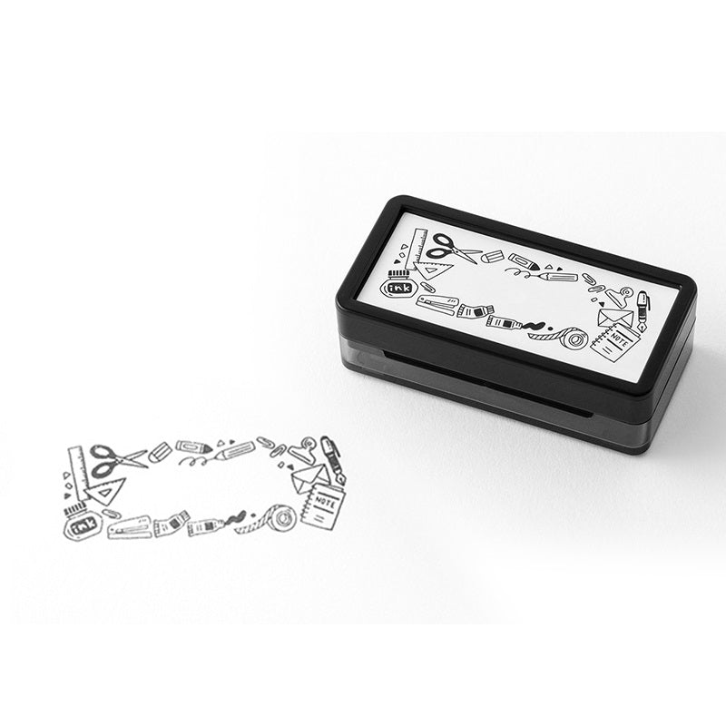 Midori Paintable Stamp Oil Based Self-Inking Rubber Stamp Rectangle Stationery
