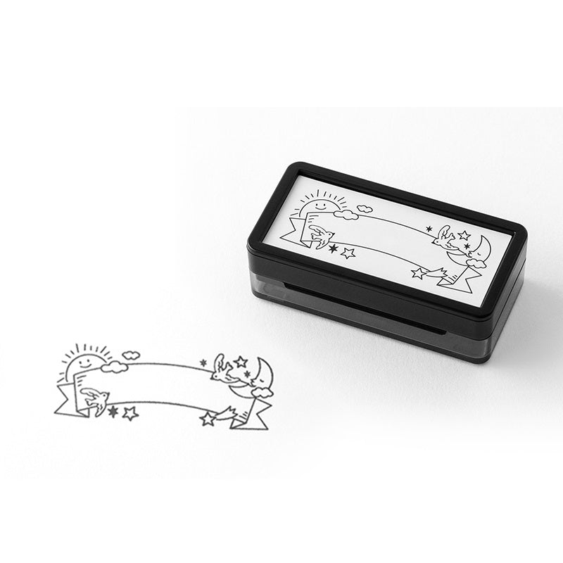 Midori Paintable Stamp Oil Based Self-Inking Rubber Stamp Rectangle Weather