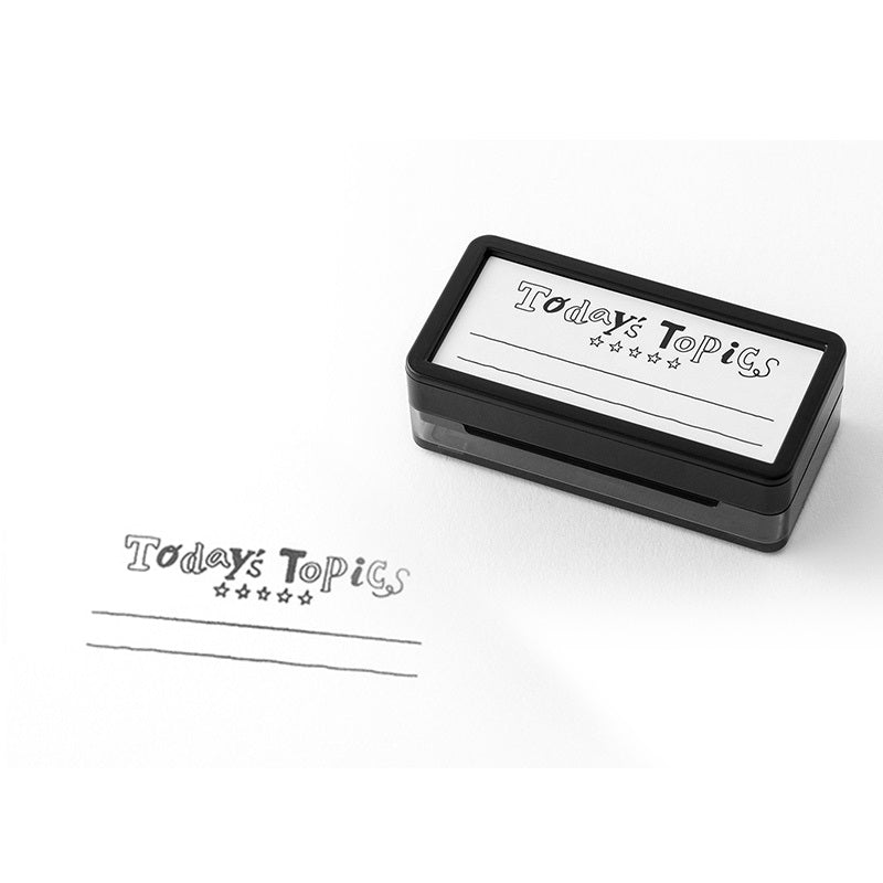 Midori Paintable Stamp Oil Based Self-Inking Rubber Stamp Rectangle Today's Topics