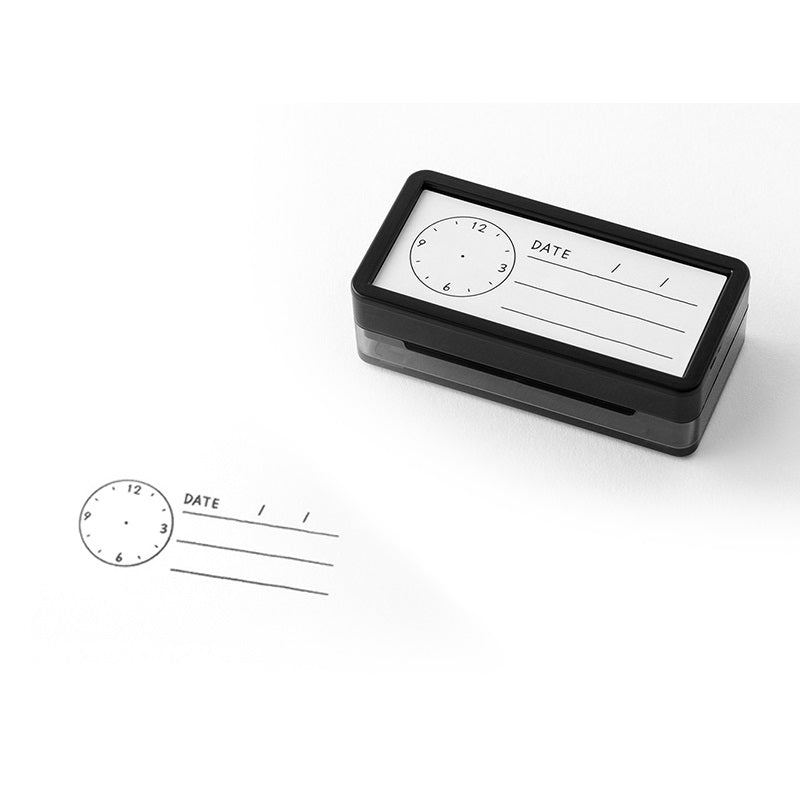Midori Paintable Stamp Oil Based Self-Inking Rubber Stamp Rectangle Date Clock