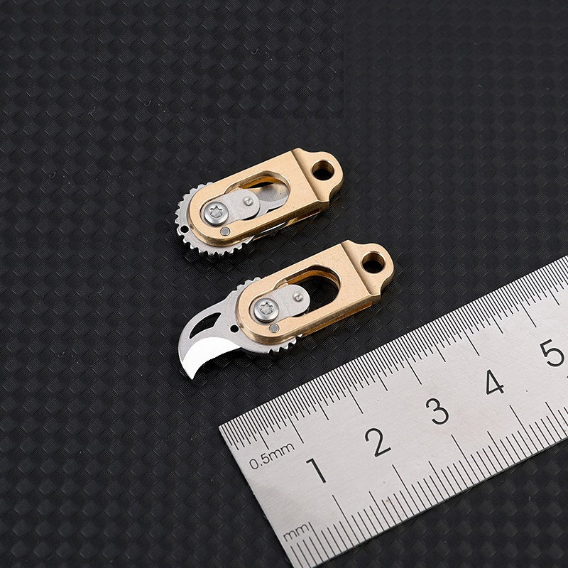 Brass Mini Folding Claw Knife – Compact Portable Keychain Tool