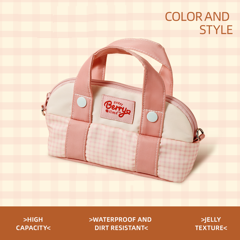 M&G Mobaggi Handheld Pencil Case Stationery Bag Makeup Pouch Pink