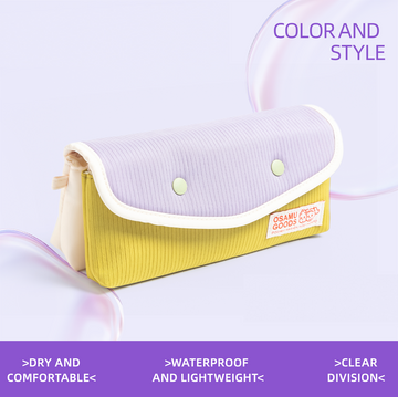 M&G Mobaggi Color-Block Snap Button Pencil Case 2in1 Detachable Purple