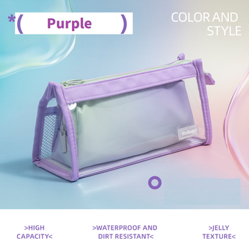 M&G Mobaggi Triangle Large Capacity Pencil Case 2-in-1 Double Bag Purple