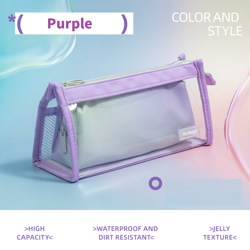 M&G Mobaggi Triangle Large Capacity Pencil Case 2-in-1 Double Bag Purple
