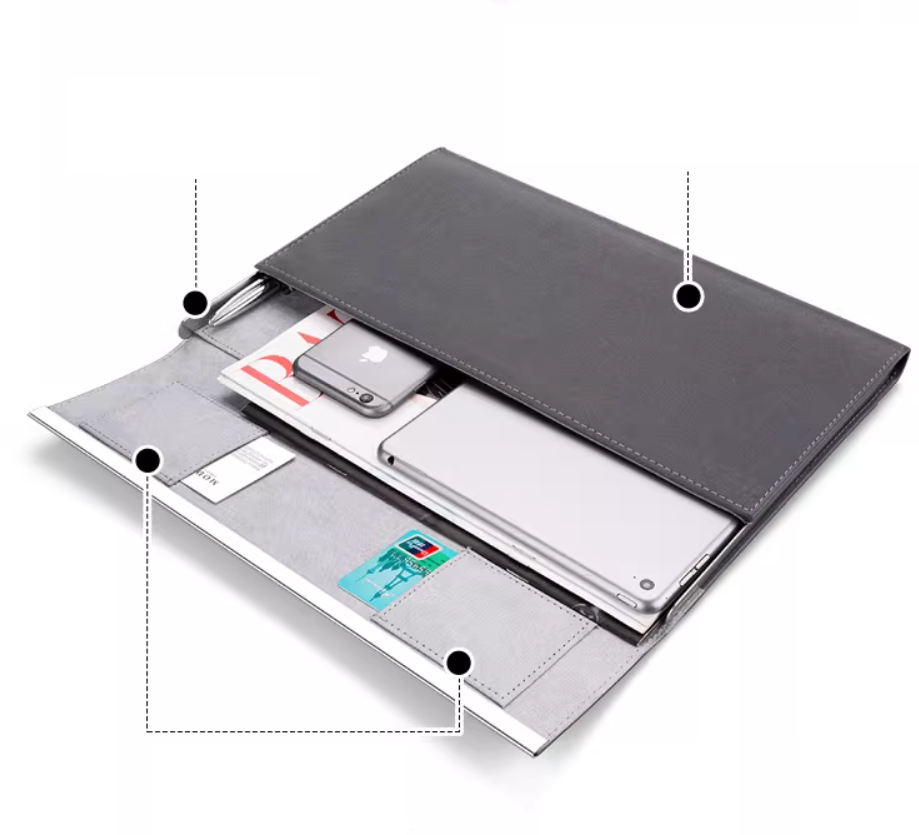 Modern Black Men’s Genuine Leather Briefcase File Folder A4