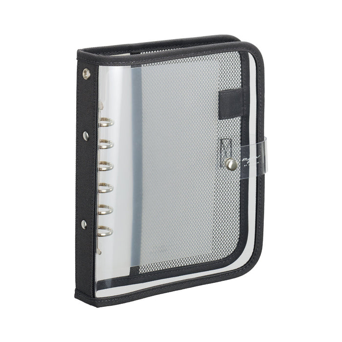 Lihit Lab myfa N3390 Clear Binder Mini 6-Hole Charcoal Black