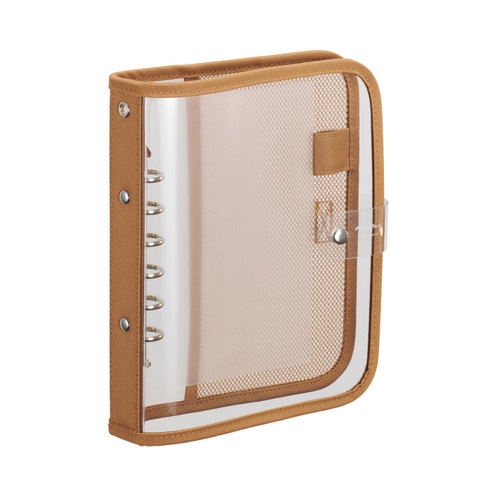 Lihit Lab myfa N3390 Clear Binder Mini 6-Hole Caramel Brown