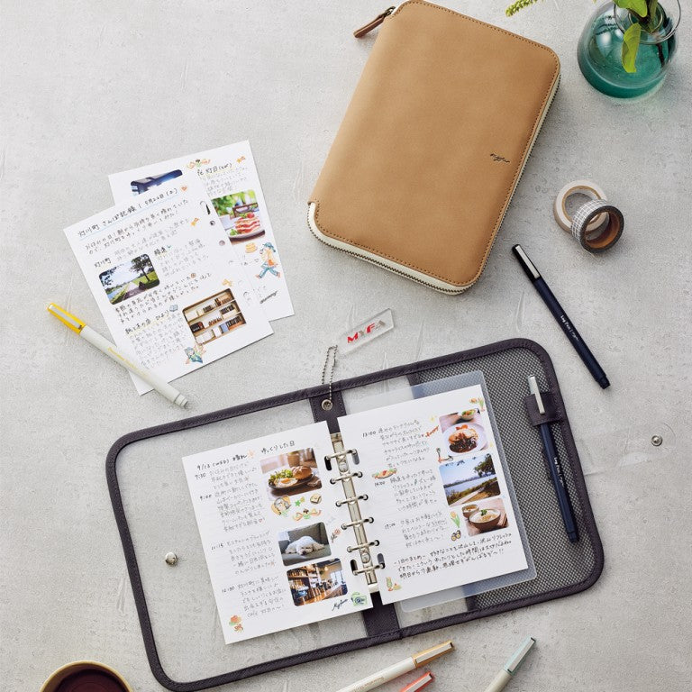 Lihit Lab myfa N-3391 Round Zip Binder Mini 6-Hole